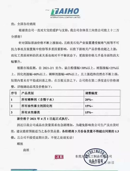 涨了一波又一波！立邦威士伯三棵树展辰华润东方雨虹百川大宝涨价是跟涨还是被逼的？