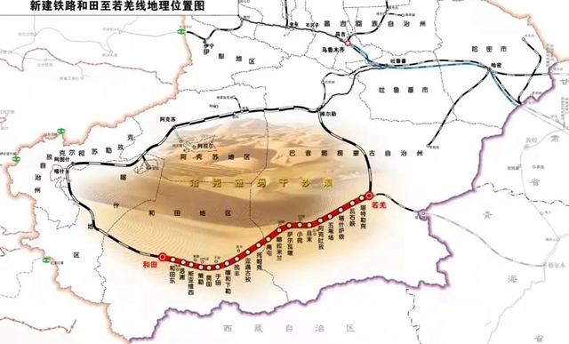 宝塔山漆助力世界首条绕沙漠环形铁路建成