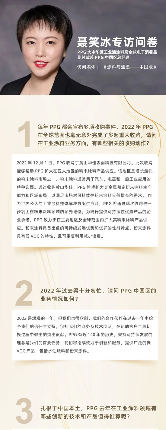 聂笑冰专访 | PPG始终不断保持创新，使我们的涂料产品更可持续，更环保