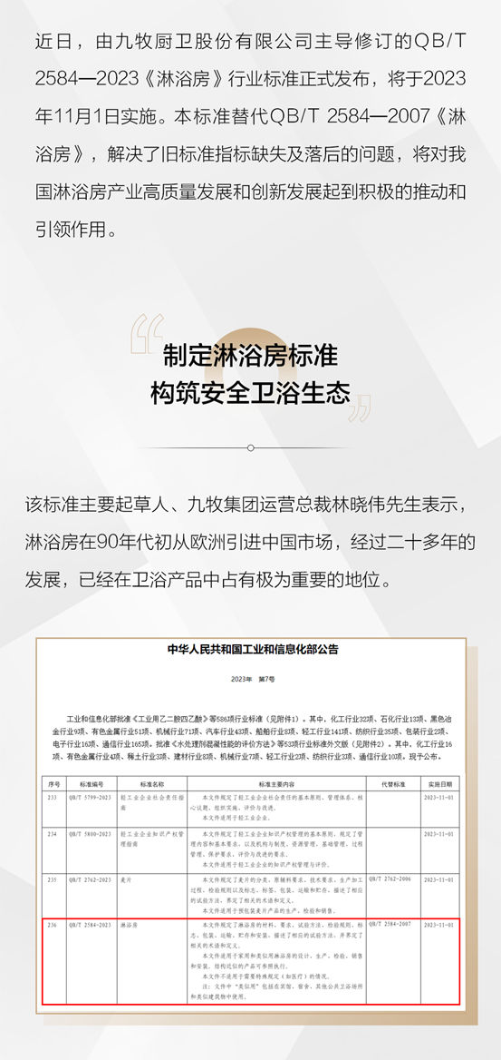 标准引领！九牧主导制订这一行业标准正式发布