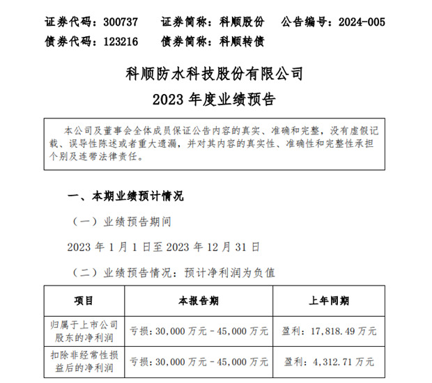 净亏损超3亿！百亿科顺闯关难