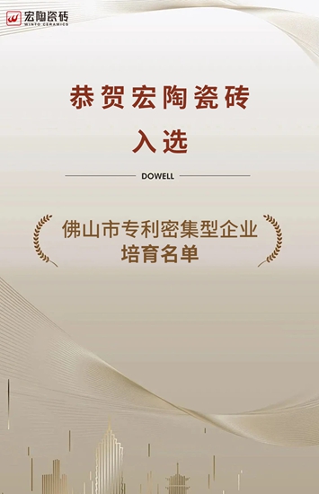 宏陶瓷砖入选佛山市专利密集型企业培育名单，成为创新发展主力军