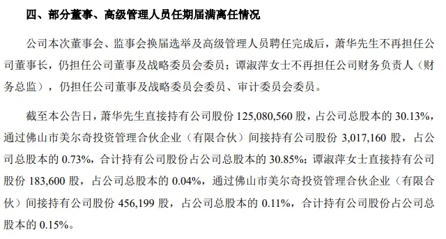 萧华卸任蒙娜丽莎集团董事长，萧礼标接任