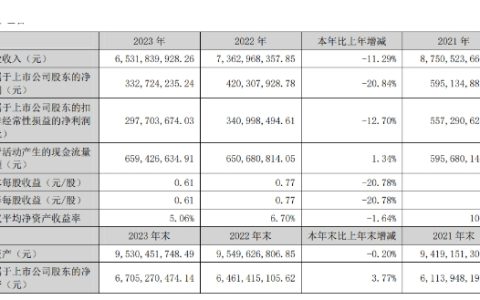 大亚圣象2023年营收65亿元，净利润3.3亿元