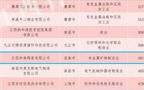 江西和美陶瓷营收49.177亿元 上榜“2024江西民营企业100强”